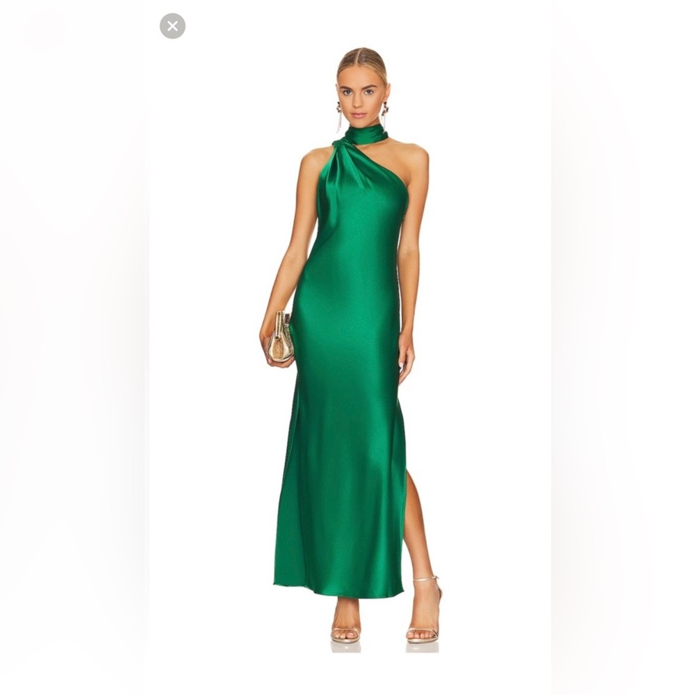 Alice and Olivia Green Silk Gown